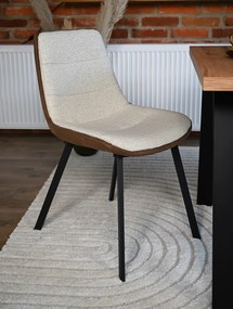 IDA Creme Bruin (stof Monza 90/Preston 22) - MODERNE GESTOFFEERDE STOEL VOOR WOONKAMER/EETKAMER LOFT