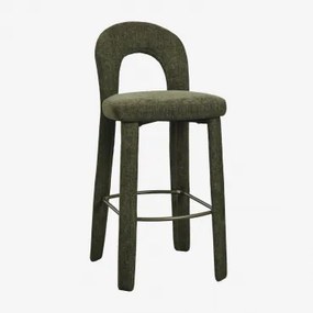 Pack Van 4 Hoge Krukken, Gestoffeerd En Van Ijzer, Gianis ↑75 Cm & Chenille Saliegroen - Sklum