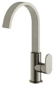 Hotbath Friendo Wastafelmengkraan met draaibare cascade uitloop zonder waste geborsteld nikkel F004CGN