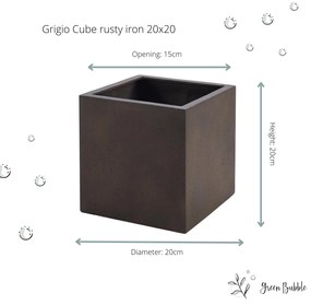 Pot Grigio cube rusty iron