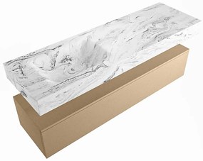 Mondiaz Alan DLux badmeubel 150cm oro 1 lade met wastafel glace links 1 kraangat