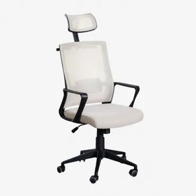 Teill Black Bureaustoel Met Wielen En Hoofdsteun Grijs – Taupe – Koel - Sklum