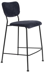 Zuiver Benson Lage Barkruk Stof Donkerblauw