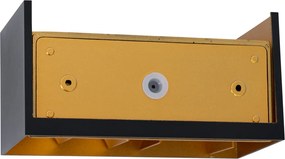 Buiten wandlamp zwart met goud incl. LED 4-lichts IP54 - Edwin