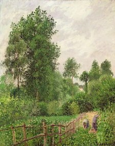 Kunstreproductie Paysage, temps gris a Eragny, 1899, Camille Pissarro