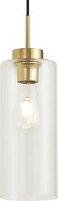 Art Deco hanglamp goud met helder glas voor railsysteem 1-fase - Iconic Laura