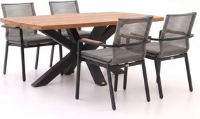 + 10% kassakorting | Diningset Bellagio | 4 personen teakhout | Tuinset stapelbaar | 5-delig | Kees Smit Tuinmeubelen