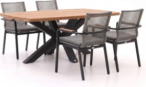 Diningset Bellagio  | 4 personen teakhout | Tuinset stapelbaar | 5-delig | Kees Smit Tuinmeubelen