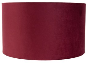 Stoffen Velours lampenkap rood 35/35/20 met gouden binnenkant cilinder / rond
