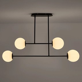 Hanglamp in metaal en opaline glas, Atea