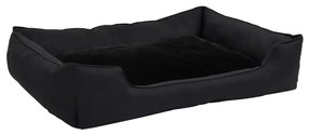 vidaXL Hondenmand linnen-look 85,5x70x23 cm fleece zwart