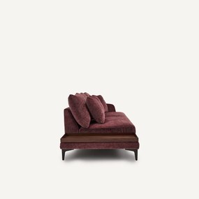 Halve bank met tafelblad, van gemengd fluweel, MODERNISTE