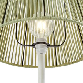 Buiten vloerlamp wit met kap groen touw IP44 / IP54 - VirginiaJapandi E27 IP44 Buitenverlichting rond