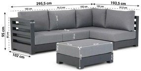 Hoek loungeset  Aluminium Grijs 4 personen Santika Furniture Santika Phantom