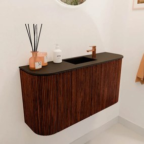 Mondiaz Joya 85cm toiletmeubel ronding links/rechts ruby met wastafel faye midden 1 kraangat urban
