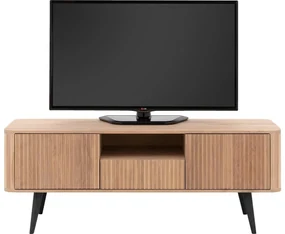 Goossens Tv Meubel Seppe, 2 deuren 1 lade 1 open vak 135 cm breed
