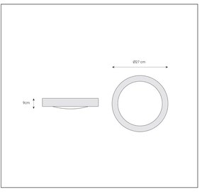 Lucide Fresh ronde plafondlamp 27cm 20W wit