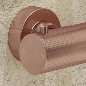 Saniclear Copper Stripes Pro opbouw regendouche geborsteld koper met 20cm hoofddouche