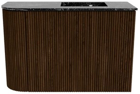 Mondiaz Joya DLux 60cm toiletmeubel ronding links walnut met wastafel faye rechts 1 kraangat lava