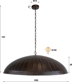 Hanglamp Met Brede Halfronde Kap