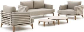 Stoel-bank loungeset Bellagio  | 4 personen | Loungeset Beige | Aluminium | Kees Smit Tuinmeubelen