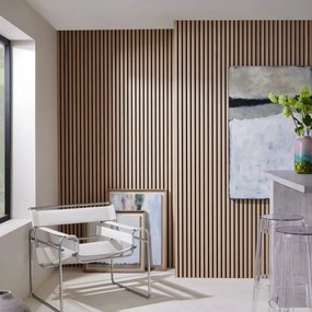 AKU Paneel Akoestisch Vilt Natuurlijk Eiken 260x60x2,1cm - 270 cm x 60 cm x 2.1 cm | 10 kg | Paneli akoestische wandpanelen - AKU Wandpanelen