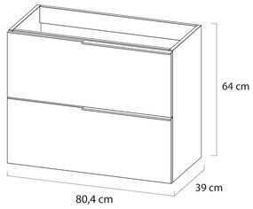 Tiger Pocket onderkast 80cm naturel eiken met mat witte grepen