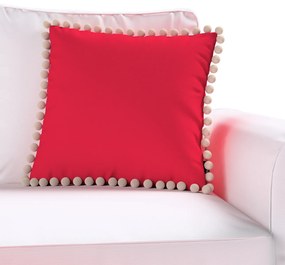 Dekoria Kussenhoes Wera met pompons, rood 45 x 45 cm