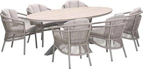 Garden Impressions Sorong tuinset 7-delig - Tulli tuintafel 220x115 cm - light teak vironwood