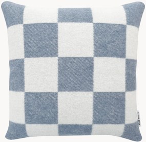 Wollen kussenhoes Level Up met ruitjespatroon