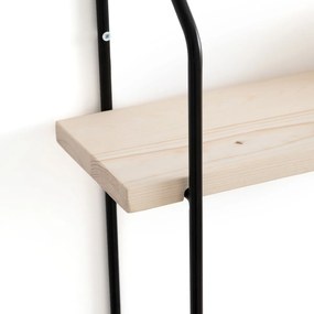 Driedubbel wandrek, grenen en metaal L65 cm, Vinto