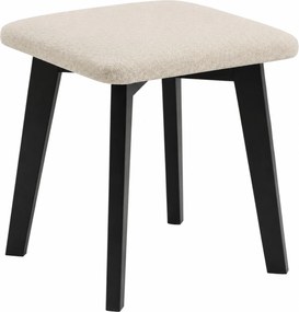 Mazzoni MILO Lichtbeige (stof Storm 04)/zwart beuken onderstel - VIERKANTE GESTOFFEERDE KRUK VOOR KEUKEN/WOONKAMER