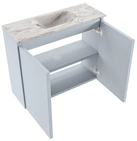 Mondiaz Ture DLux toiletmeubel 60cm clay met wastafel glace midden zonder kraangat