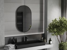 Mexen Loft ovaal badkamerspiegel 90 x 55 cm, zwarte lijst - 9851-090-055-000-70