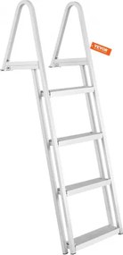 VEVOR Dock Ladder, 4 afneembare treden, draagvermogen 159 kg, aluminiumlegering bootladder met 10 cm brede trede en antislip, voor het betreden van schepen/meren/zwembaden/oceanen