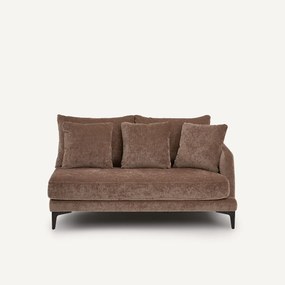 Halve bank, 2-zit van gemengd fluweel, MODERNISTE