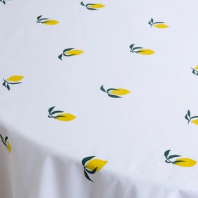 Rond tafelkleed met opdruk, katoen, LEMON