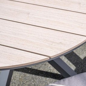 Garden Impressions Aleria tuinset 5-delig taupe - Tulli tuintafel Ø122x75 cm - light teak vironwood