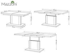 ORION beton / wit, salontafel