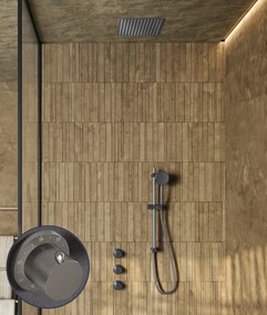 Saniclear Plus Stripes inbouw regendouche met inbouw douchekop 30x30cm en glijstang RVS