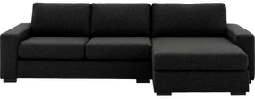 Goossens Hoekbank Lucca Met Chaise Longue antraciet, stof, 2,5-zits, stijlvol landelijk met chaise longue rechts