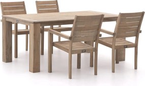 Diningset ROUGH | 4 personen teakhout | Tuinset stapelbaar | 5-delig | Kees Smit Tuinmeubelen