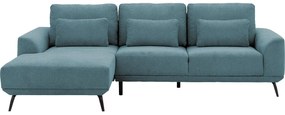 Goossens Excellent Bank Princess blauw, stof, 2,5-zits, elegant chic met chaise longue links