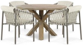 Tuinset 4 personen Aluminium/rope Taupe 4 Seasons Outdoor Allora/Sand