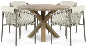 Tuinset 4 personen Aluminium/rope Taupe 4 Seasons Outdoor Allora/Sand
