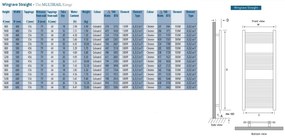 Eastbrook Wingrave verticale verwarming 100x50cm Chroom 338 watt