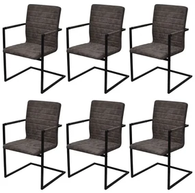 vidaXL Eetkamerstoelen 6 st kunstleer bruin