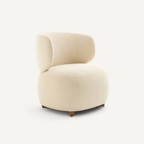 Loungestoel in fluweel met reliëf, MODALIE, ontwerp Emmanuel Gallina