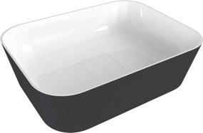 Polysan Banera waskom vierkant 50x36cm wit/antraciet mat