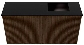 Mondiaz Joya 80cm toiletmeubel walnut met wastafel faye rechts zonder kraangat urban